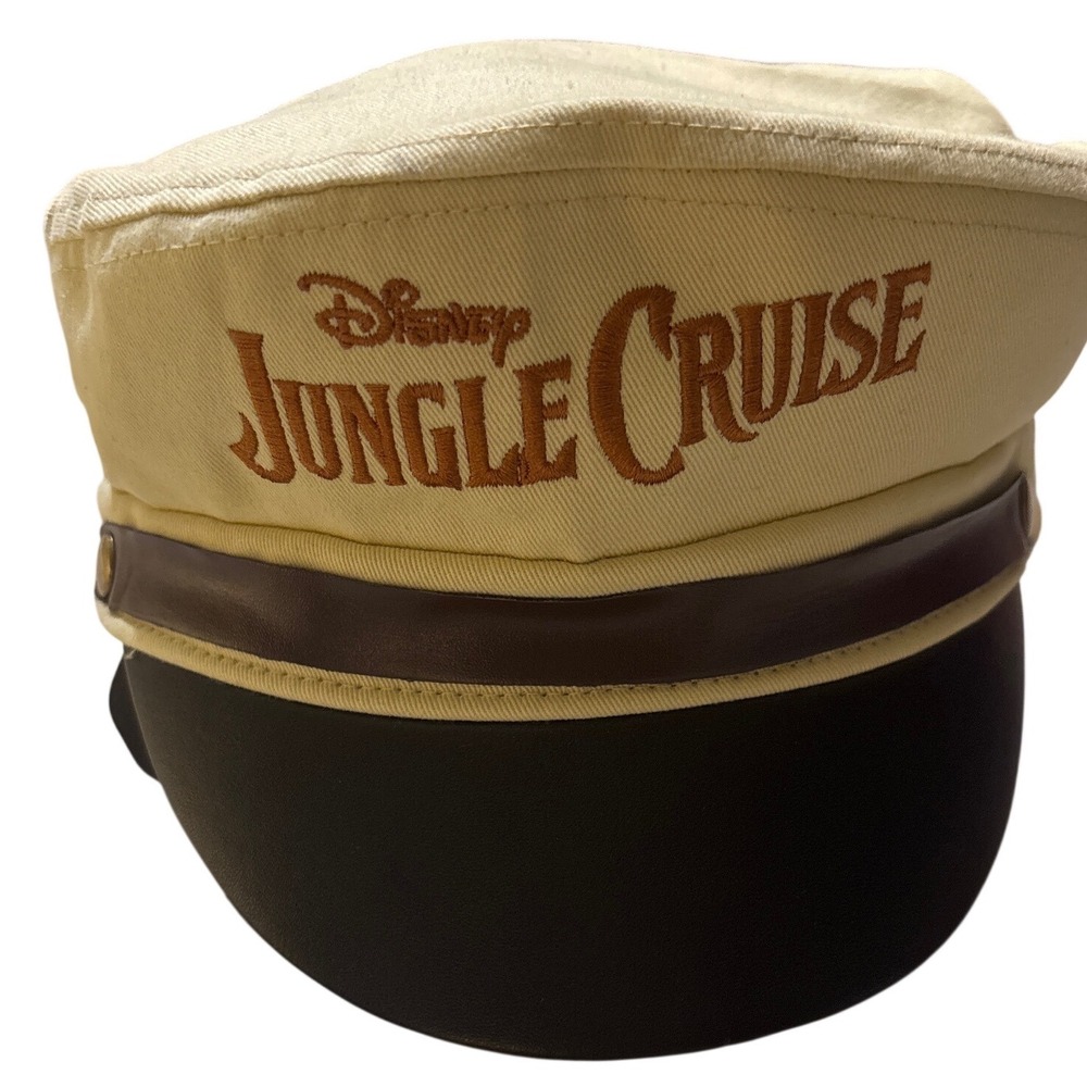 Disney Jungle Cruise Skipper Hat Unisex OS Cream Brown Excellent Embroidered